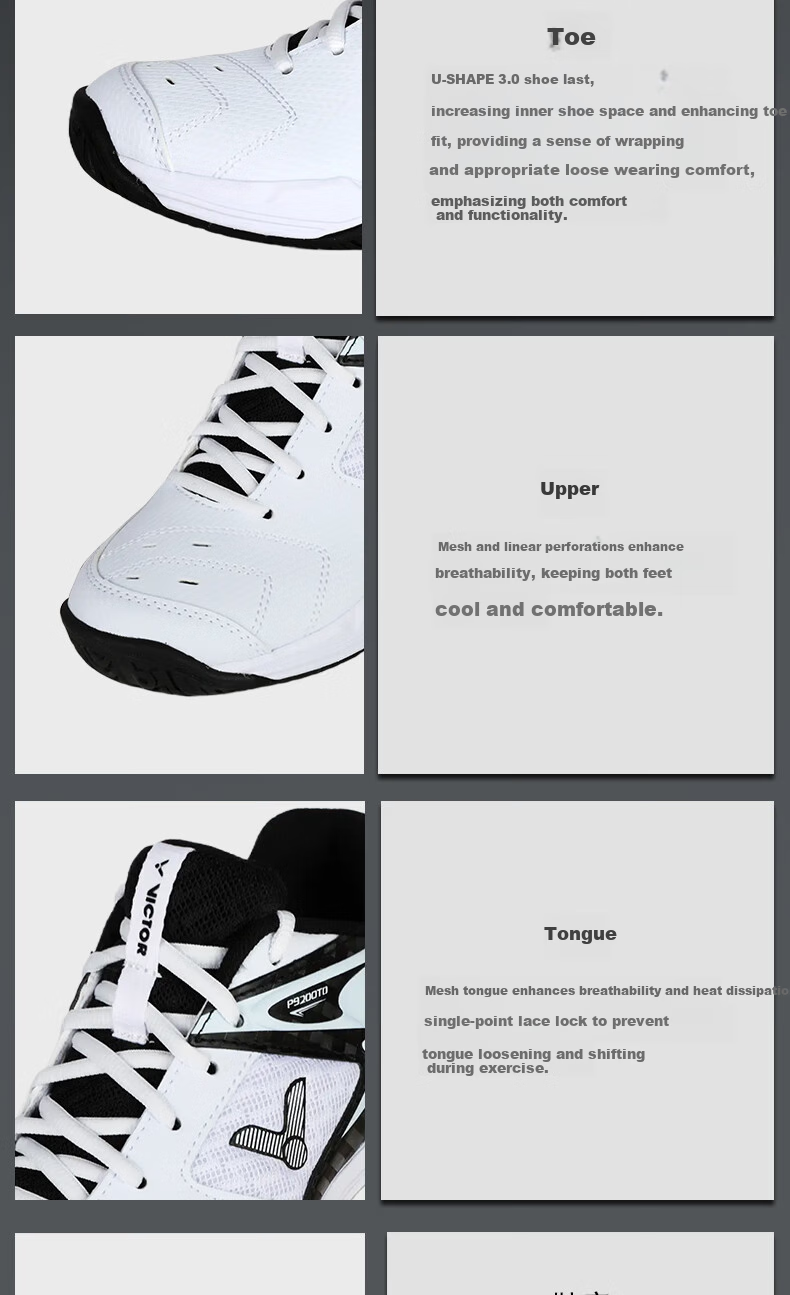 VICTOR Self-Operated Flagship Store Badminton Shoes for Men And Women, Advanced Shock-Absorbing Breathable Stable Sports Shoes Wide Width P9200TD 4