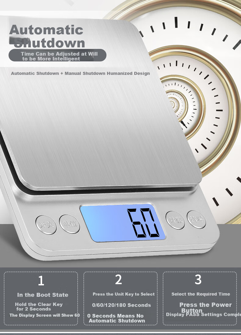 Kubei Large Platform Precise Kitchen Electronic Scale, Stainless Steel Household Baking Tea Table Scale, Weighing Waterproof Food Scale 10