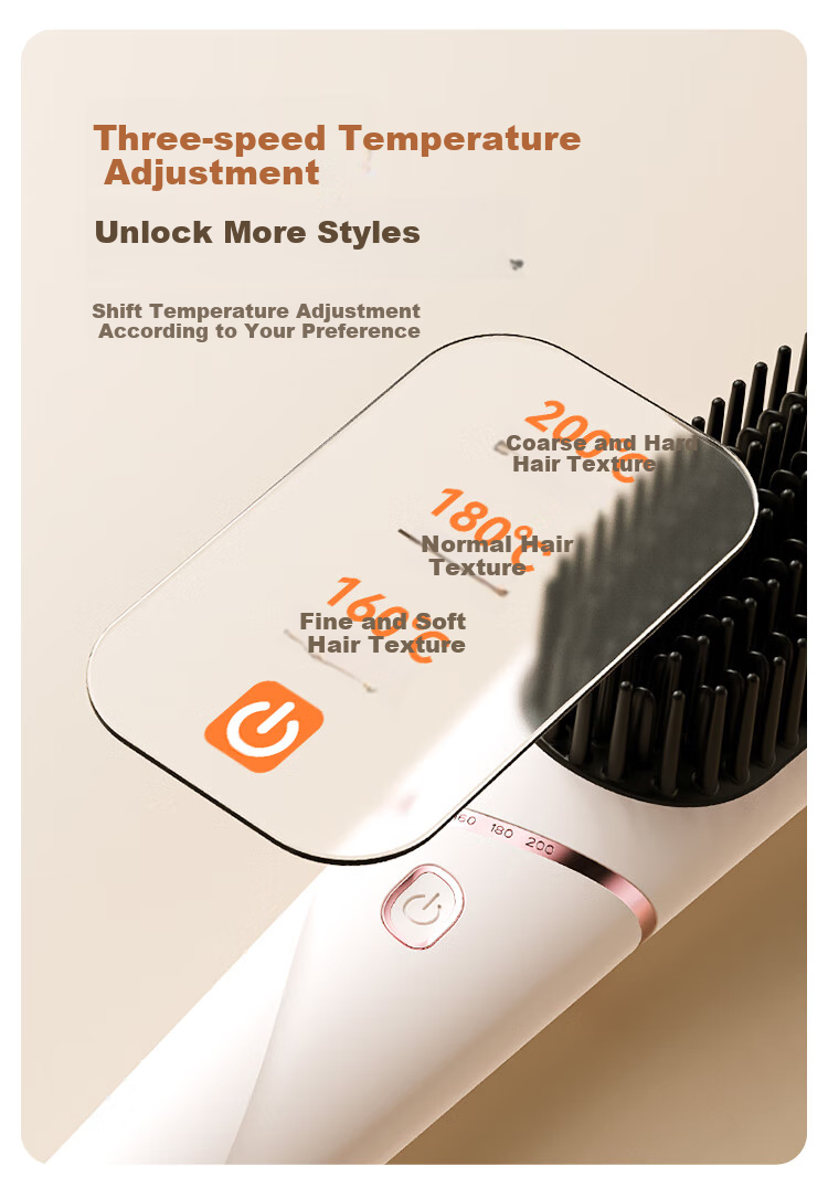 TSUYAGLA Detachable Straight Hair Brush with Negative Ion Styling, 4 Rows of Dense Teeth, 6 Billion Plasma Quick Styling, Hair-Friendly, Anti-Frizz, Birthday Gift for Girlfriend, T607 White 18