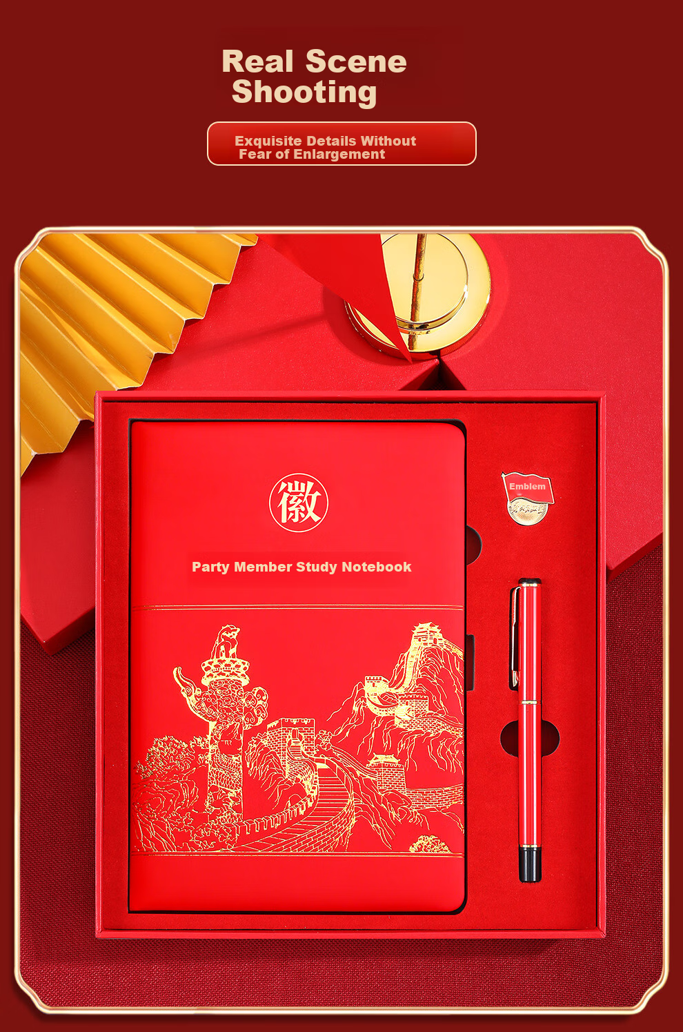 Jiaranheng Seven-Year Party Member Study Notebook Gift Box Set, Political Birthday Souvenir for Party Members, Customizable Veteran Commemorative Gift, Party Building Present 8