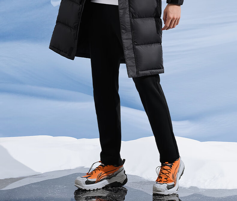 Li-Ning Long down Jacket, Table Tennis Wear, Thickened Warm Windproof Coat, Unisex Style, Black, Size M 19