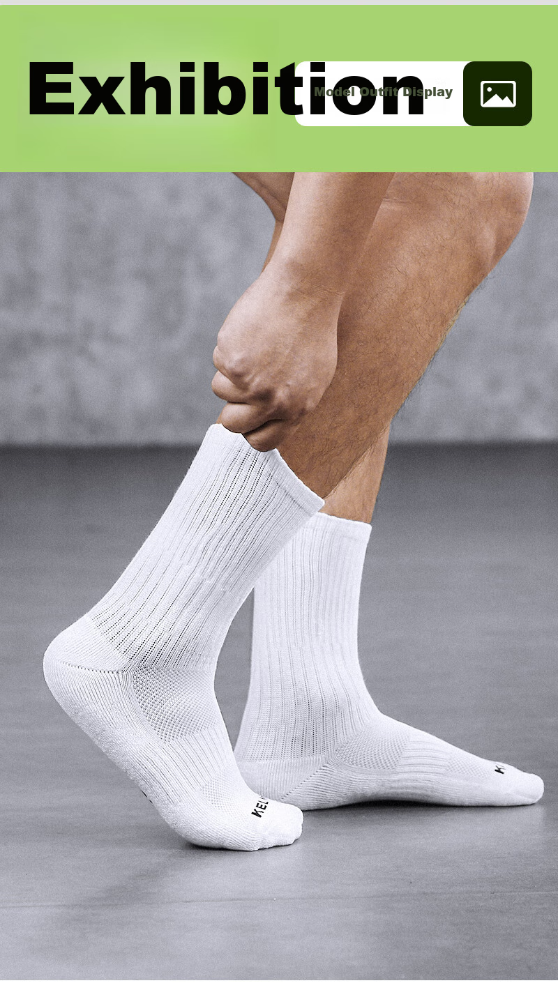 KELME Socks, Sports Socks (3 Pairs), Long Socks for Men And Women, Basketball Socks, All-Season Sweat-Absorbing Running Antibacterial Casual White Socks 14