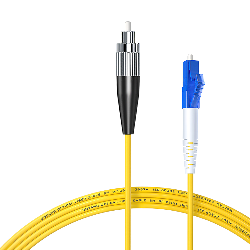 BOYANG Telecom-Grade Fiber Optic Patch Cord FC-LC (UPC), 1 Meter, Single-Mode Single-Core Pigtail, Φ2.0 Flame-Retardant Low-Smoke Zero Halogen Fiber Optic Cable, BY-153S