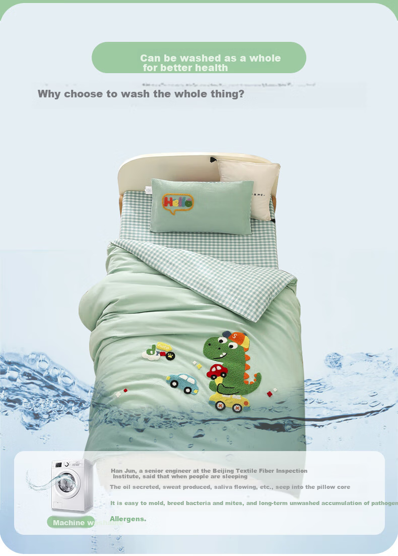 JaCe Kindergarten Bedding Set, All-Cotton Three-Piece Set, Baby Seven-Piece Set, Washable Student Multi-Piece Set, Luobo Xiaotu 5
