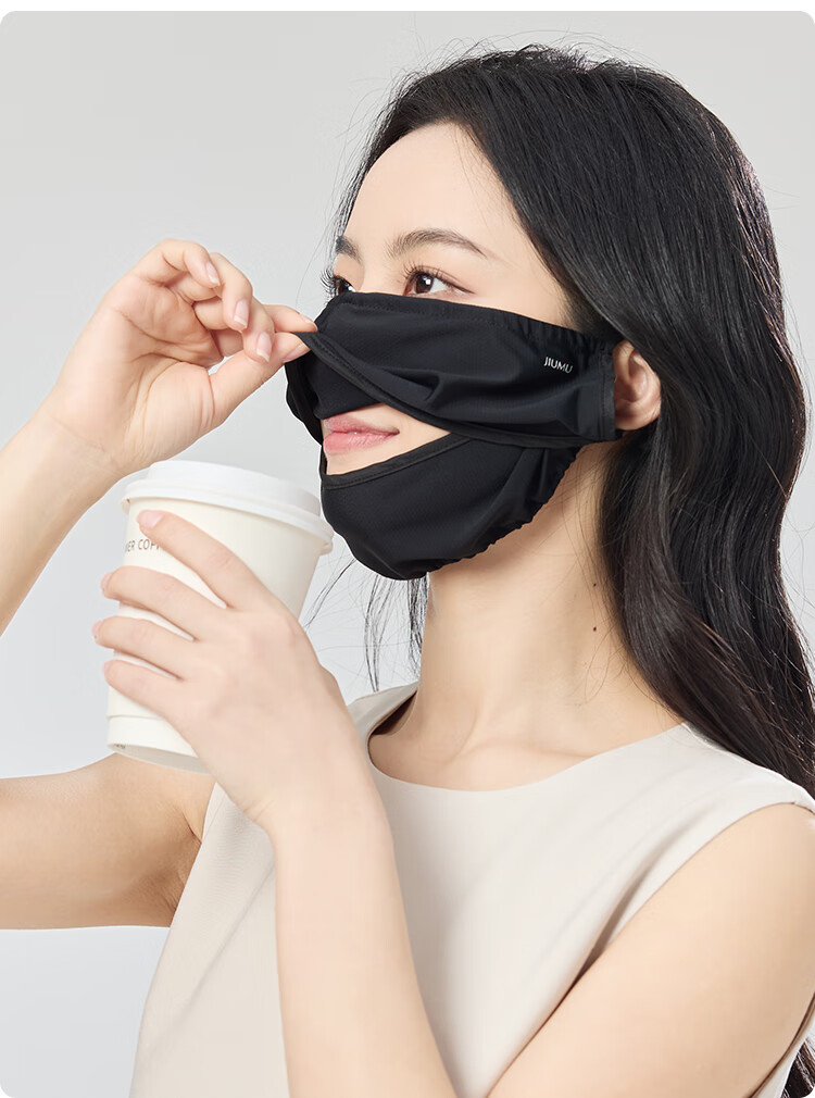 JIUMU Ice Silk Sun Protection Face Mask for Women, Summer UV Protection Sunshade Cycling Hiking Breathable 3D Full Face Sun Protection Mask 11