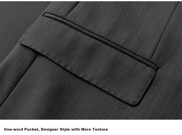 FIRS Men's Suit Set, Four Seasons Business Casual Two-Piece Suit, Groom And Groomsman Formal Wear, Work Attire, Striped Comfortable Suit Set 7