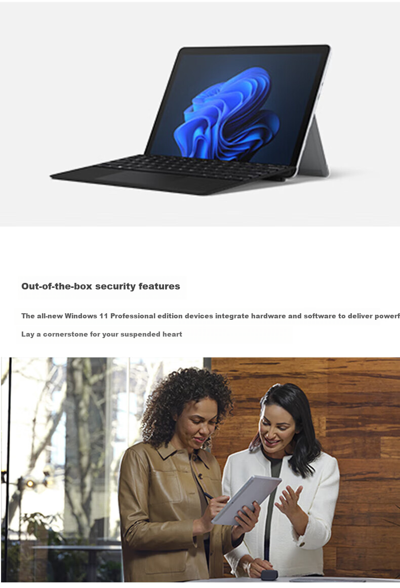 Microsoft Surface Go4 Commercial Edition, Two-In High-Performance Tablet Laptop, N200-8G+64G, Bright Platinum, Single Tablet without Keyboard 6