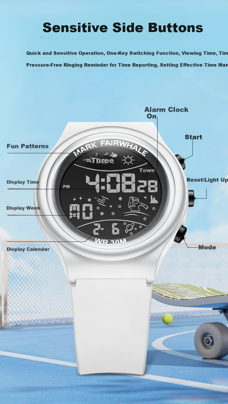 MARK FAIRWHALE Sports Watch for Men And Women, LED Digital Student Watch Alarm Waterproof Wristwatch, Back-To Student Gift 4440 3