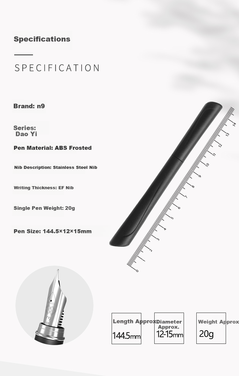 N9 Fountain Pen, Dao Series Iridium EF Nib Deep Blue, Business Office Birthday Calligraphy Signature Stationery Gift [Back-To Essential] 14