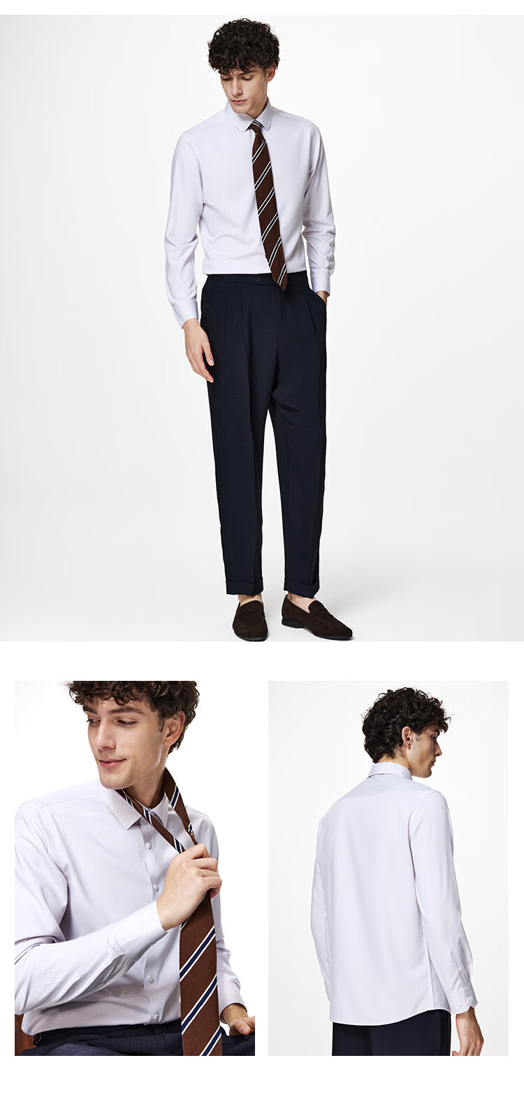 Judger [Linen Breathable] Men's Shirt, Long Sleeve, Spring And Autumn, High-End Feel, Lightweight, Breathable, Skin-Friendly, Soft, Crisp, Smooth Dress Shirt 4