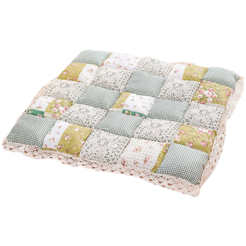 Fanyejia Car Seat Cushion, Winter Chair Seat Cover, Home Use, Warm, Non-Slip, Floral Fabric, Steamed Bun Pattern, Office Seat Cushio