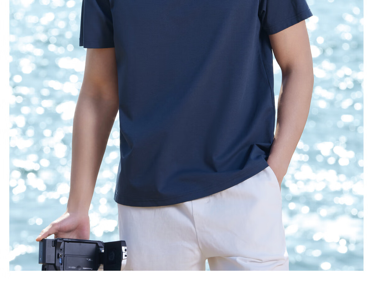 CAMEL Men's Quick-Dry Sun Protection Short-Sleeve T-Shirt, Round Neck Half-Sleeve Tee for Spring And Summer, Breathable Antibacterial T-Shirt, M15BA5E094 26