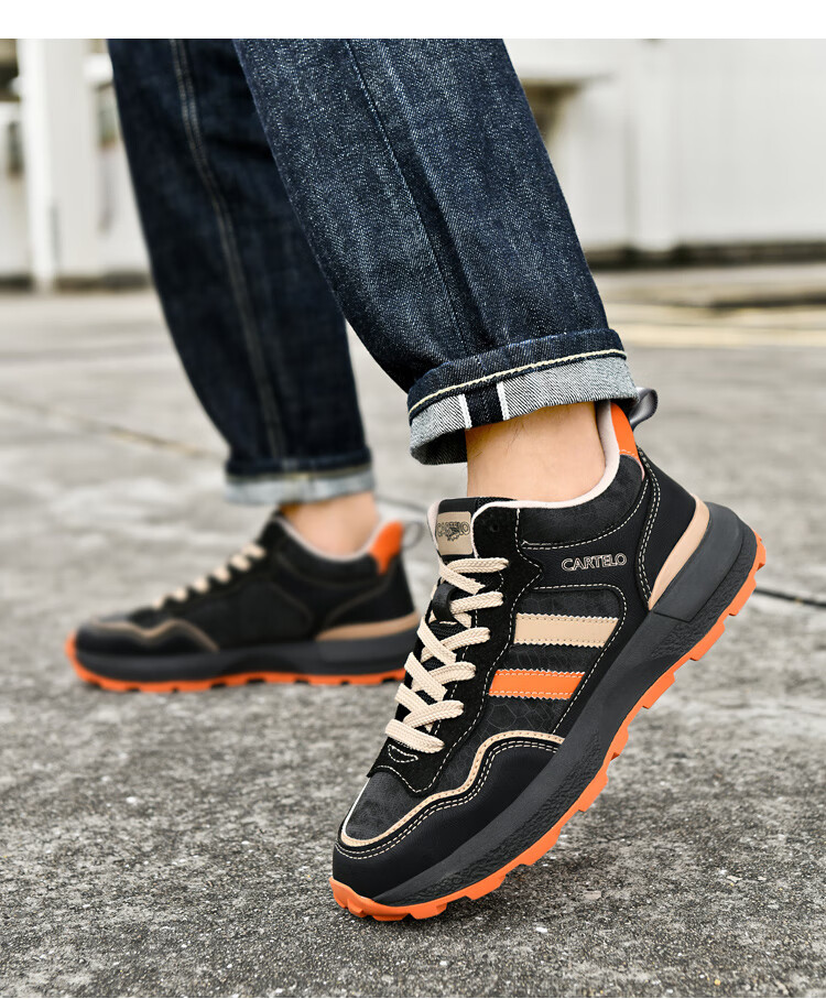 CARTELO Men's Casual Sports Sneakers, Autumn And Winter New Classic Retro Versatile Dirty Shoes, Outdoor Hiking Jogging New Style 16