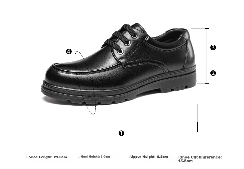 Aokang Men's Shoes with Fleece Lining, Warm Business Leather Shoes, Lace-Up Comfortable Casual Formal Shoes, Black Fleece Style, Size 42 13