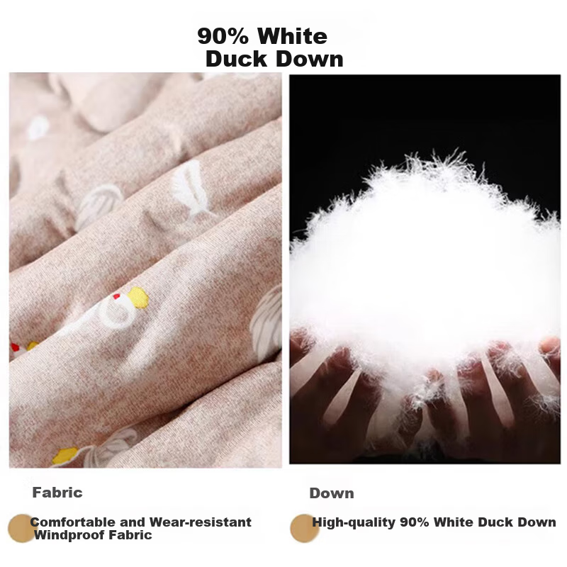 Langsha Inner Fleece Pants for Women, New Autumn And Winter Style, Thickened Fleece-Lined Inner Layer, White Duck Down, Northeastern School Uniform Essential, Warm Cotton Pants