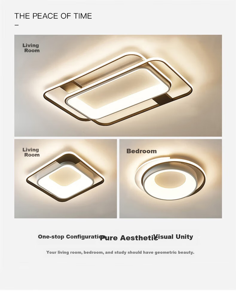 NVC LED Ceiling Light Modern Nordic Minimalist Bedroom Ceiling Lamp Study Dining Room Lighting Three-Level Dimming 24W 3