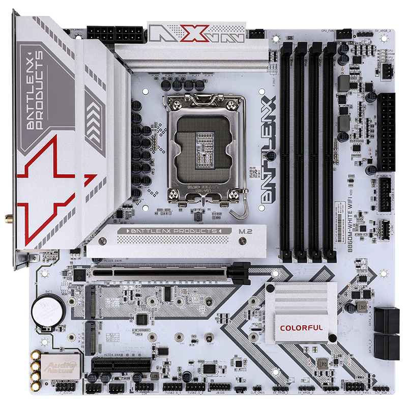Colorful BATTLE-AX B860M-WHITE WIFI V20 Cold Steel Motherboard Supports 285K/265K/245K (Intel B860/LGA 1851)