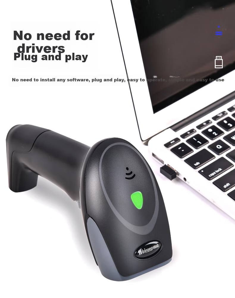 Weirong S82W Wireless 1D Barcode Scanner Gun, Barcode Laser Gun, Logistics Express Single-Handed Gun Device, 1D Wireless Warehouse Scanner 7