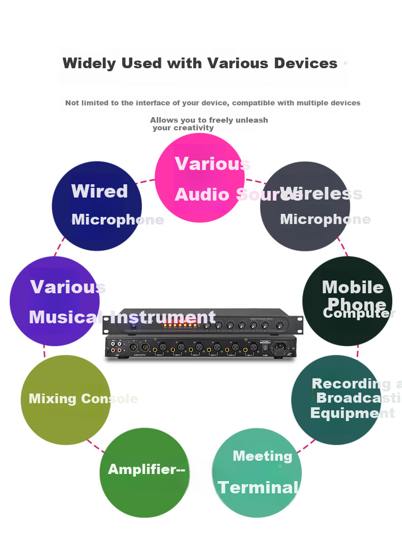 Shuledi AV-2306 Domestic Wired Microphone Mixer, Conference Microphone Expander, 48V Power Supply, Professional Audio Equipment (12 Channels) 2