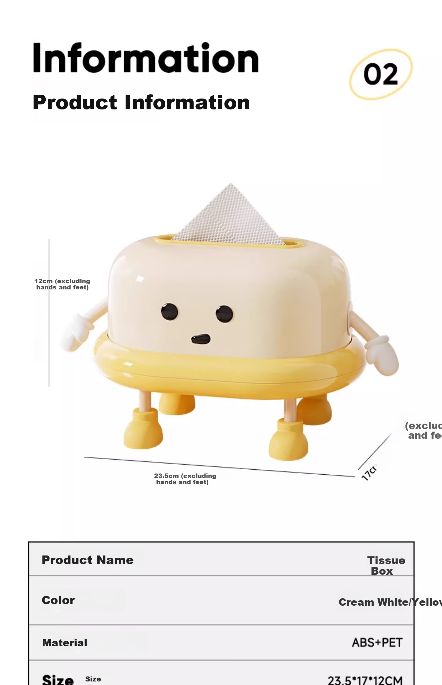 Jiadu Tissue Box, Living Room High-End Luxury Napkin Holder, Coffee Table Decoration, Creative Home Paper Dispenser Box, Cream-Colored Elegant Desig 2