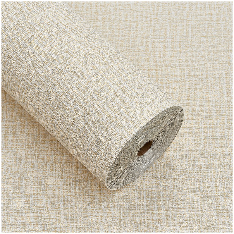 Ouma Self-Adhesive Wallpaper for Dust Removal Walls, Waterproof And Moisture-Proof, Bedroom Renovation Wall Covering, Camouflage Sticker, Linen Yellow, 2.8 Meters