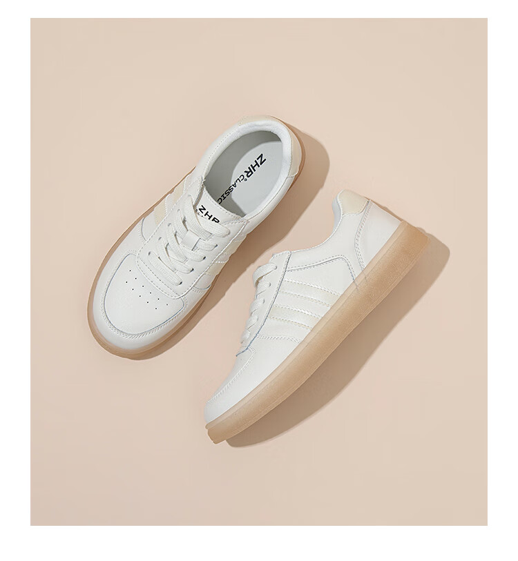 ZHR Women's White Sneakers, New Lightweight Soft-Soled Shoes, Fashionable Versatile Genuine Leather Casual Shoes for Women, ES56, White Silver, Size 38 18