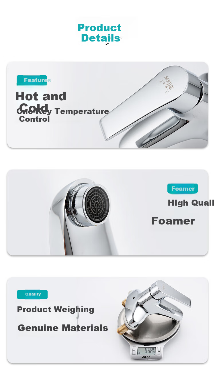 MEJUE Faucet Basin Hot And Cold Dual-Hole Faucet Brass Bathroom Sink Washbasin Bathroom Tap Z-1250 3