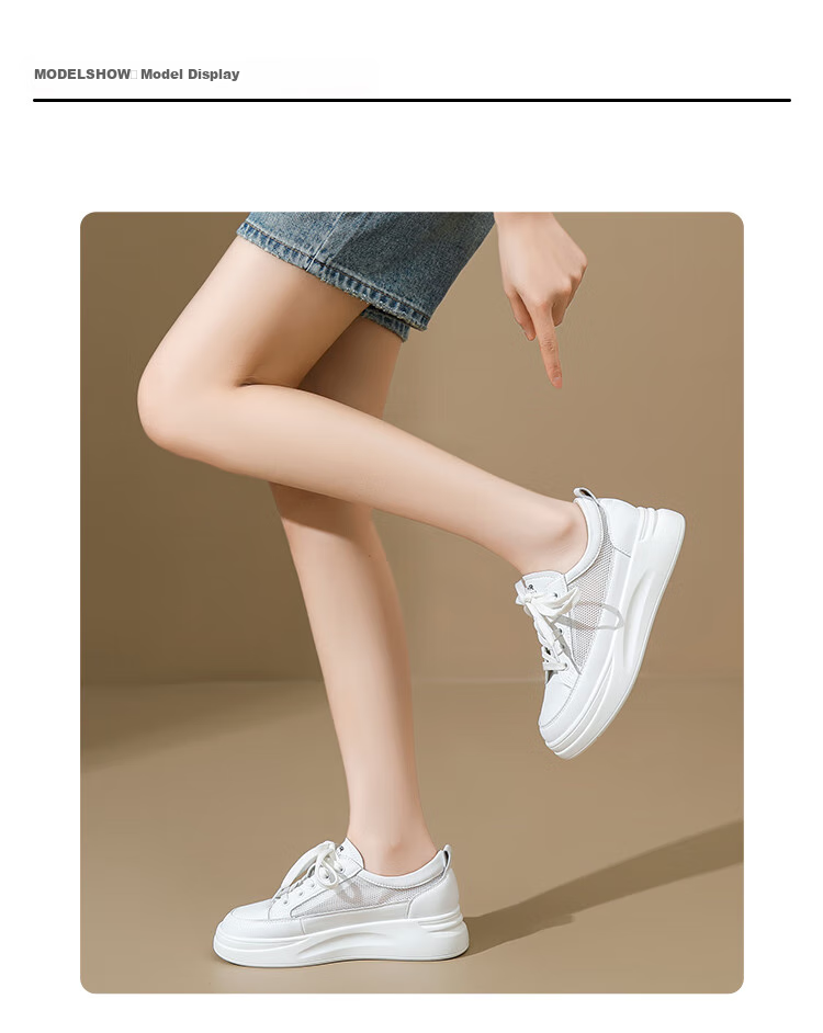 ZHR Women's Casual White Sneakers Soft Sole Breathable Low-top Comfortable Shoes AH105F White Size 34 18