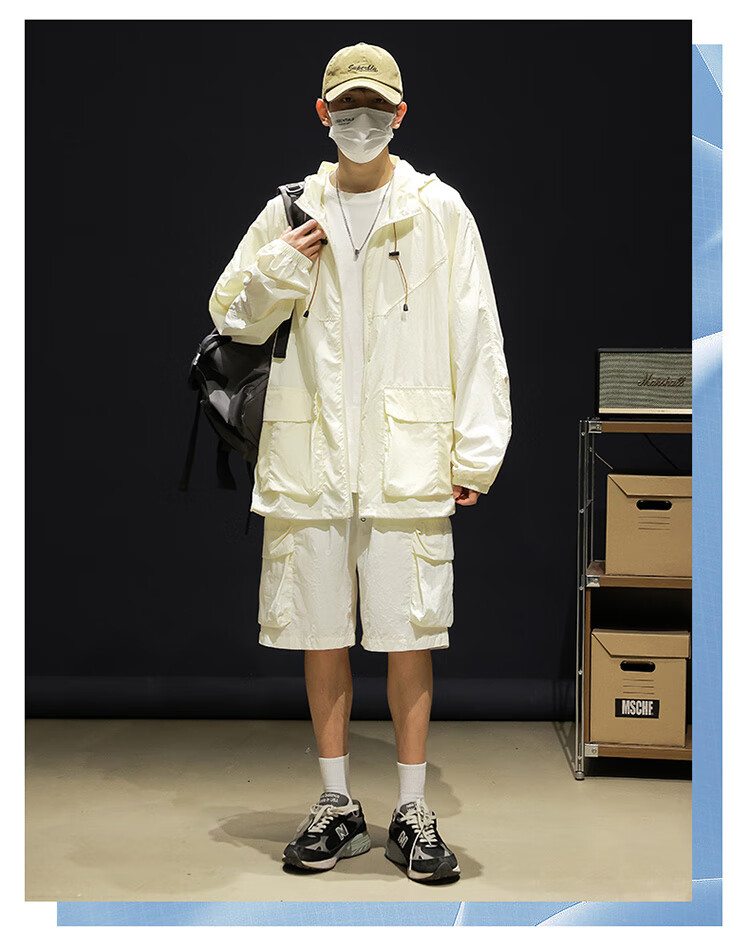 Dingfengbaoluo American-Style Workwear Sun Protection Jacket for Men, Spring And Summer Loose Thin Ice Silk Breathable Outdoor Coat, DC21 Unisex Gray M 12