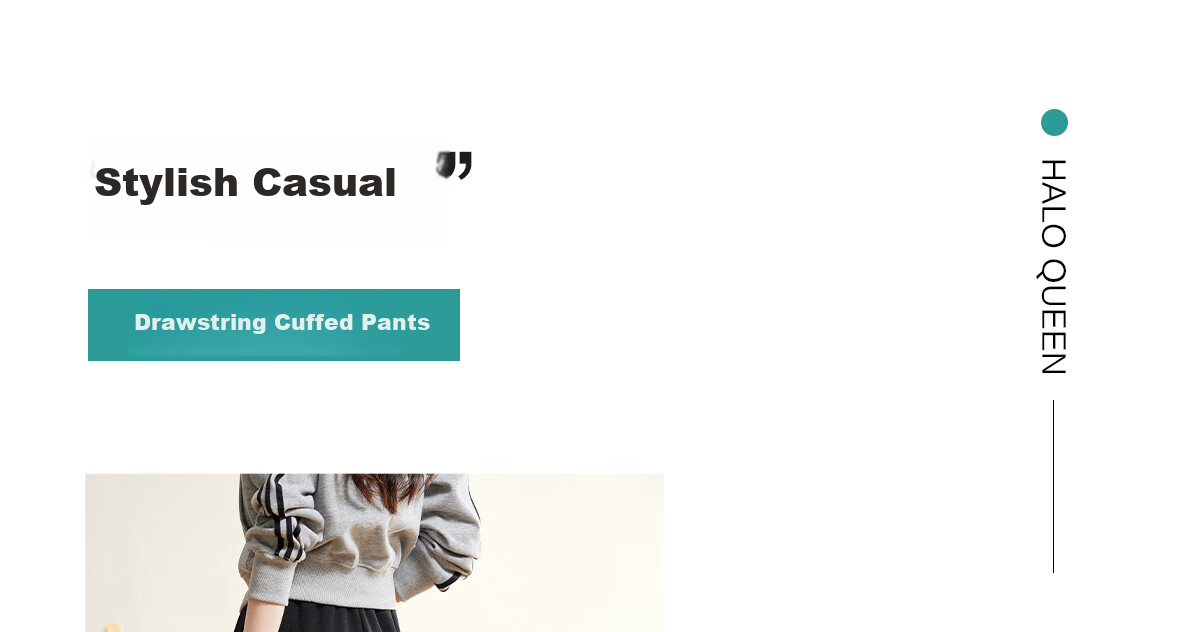 Halo Queen Women's Casual Pants with Drawstring Elastic Waist And Tapered Leg for Spring And Autumn, Fashionable Versatile Loose-Fitting Sweatpants, New Product H143R1007 4