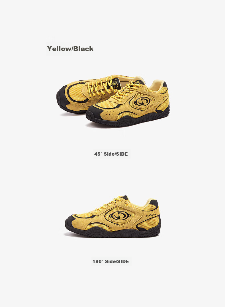 CAMEL Crescent Training Shoes for Women, Versatile Sports Sneakers, Mesh Upper, Retro Casual Shoes, L25S577059, Coffee/pink, Size 35 47
