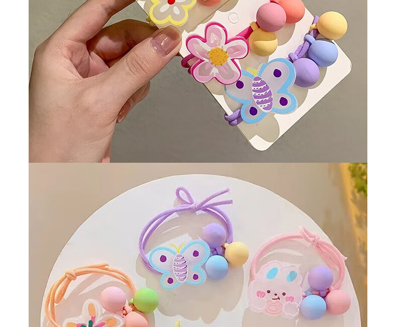 Jiaoxuefei Fresh And Fun Hair Ties, 10 Pieces, Gentle on Hair, Rubber Bands, Fresh And Cute Ponytail Hair Bands for Wome 2
