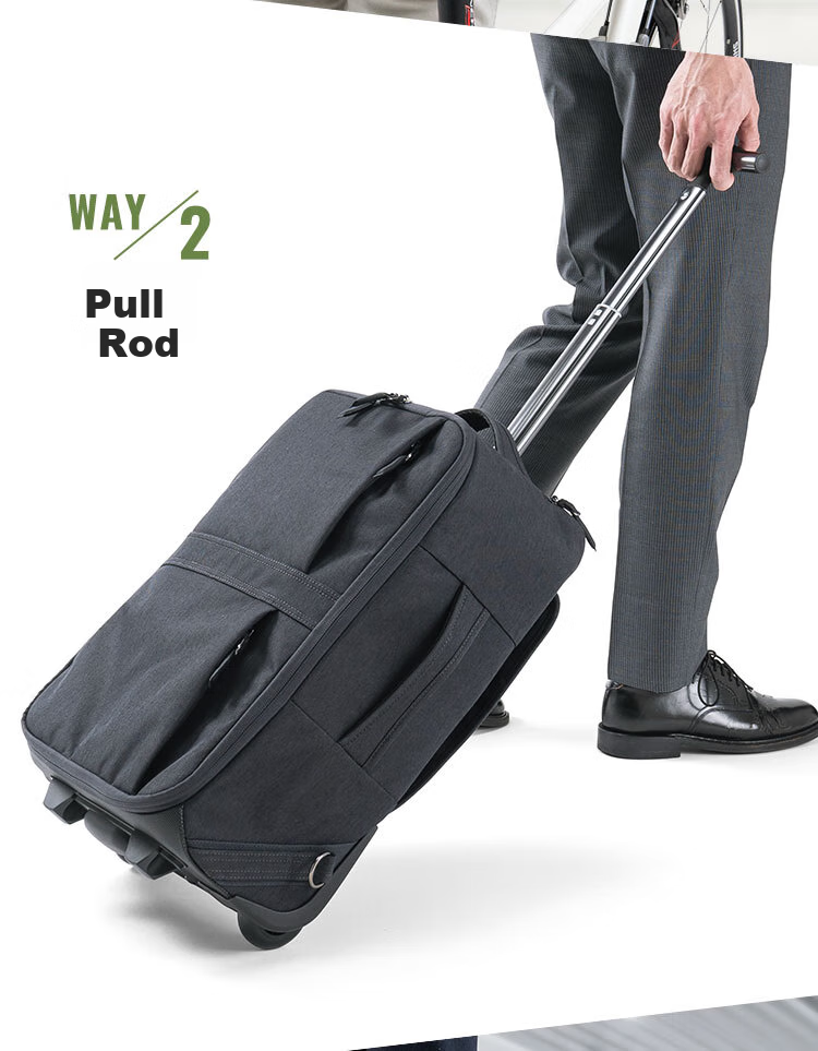 SANWA Multifunctional Pull-Back Backpack with Wheels, Business Backpack, Luggage Bag, Travel Bag, Carry-On Approved, 22 Liters 5