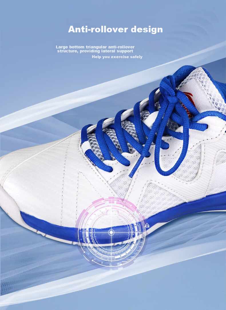 Li-Ning Badminton Shoes, Unisex, Shock-Absorbing, Rebound, Lightweight, Wear-Resistant, for Competition And Training, AYTQ023-1, Blue, Size 41 4