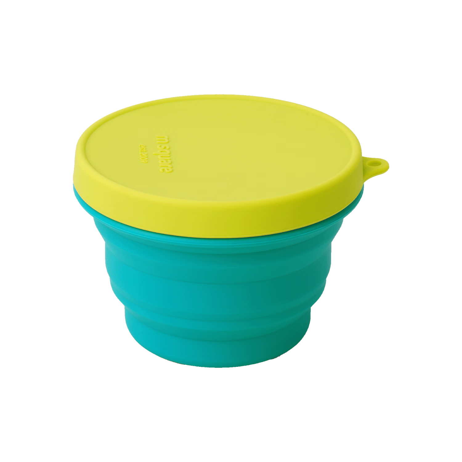M Square Portable Folding Silicone Cup Bowl for Picnic Camping Baby Food Grade Travel Outdoor Use, Lake Blue Medium Bowl