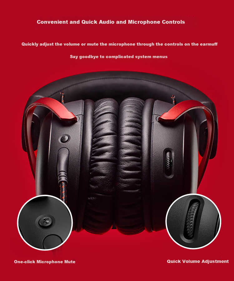 HYPERX Cloud III Wired Black And Red DTS Sound 53mm Driver E-Sports Over-Ear Gaming Headset Compatible with Triangular Actio 4