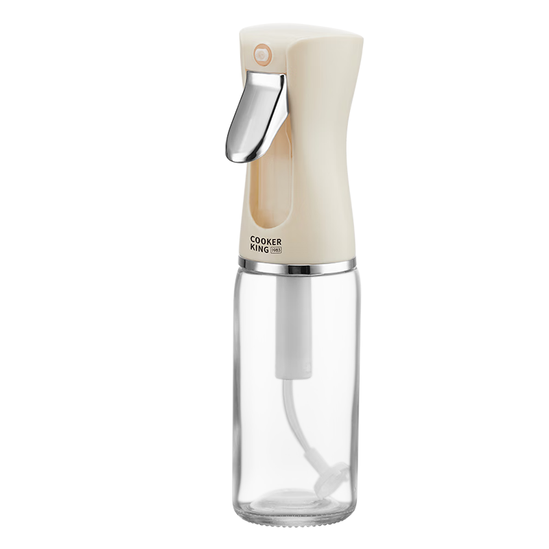 COOKER KING Oil Sprayer Bottle, Seasoning Bottle, Oil Bottle, Measuring Atomizing Oil Bottle, Soy Sauce And Cooking Wine Bottle, Cream Yellow Silver
