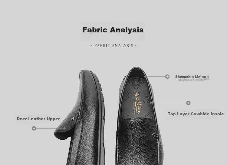 Goldlion Men's Shoes, Business Casual Deer Leather Shoes, Lightweight Slip-On Loafers, G567410232AAB, Black, Size 42 13