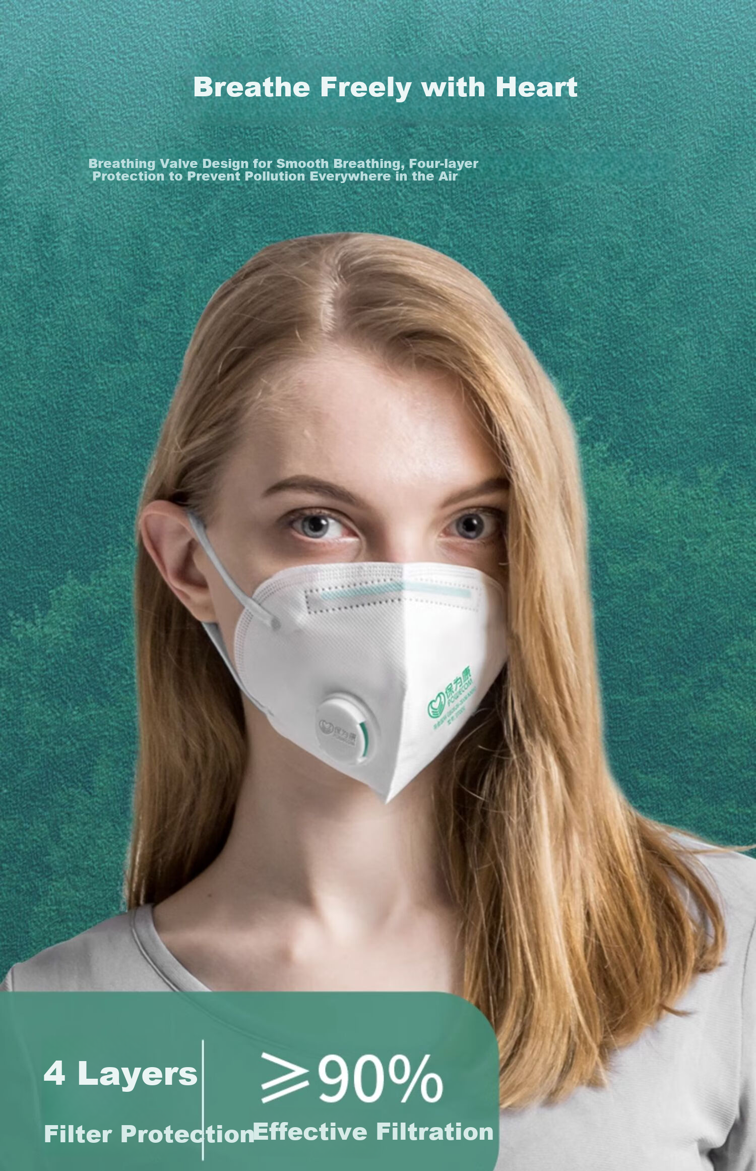 Baoweikang 9700v Dust Mask with Breathing Valve And Dust Port, 100% Breathable Protective Mask against Industrial Dust, Smog, And Grinding 2