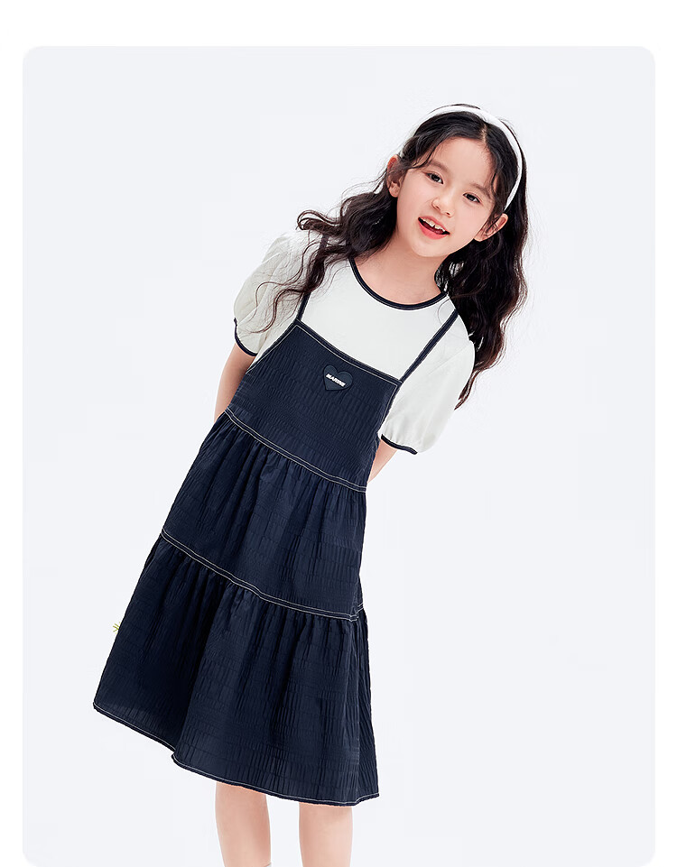Balabala Kids Dress 2026 Summer New Big Kids Lightweight Two-Piece Style Schoolgirl Sweet Dress 7