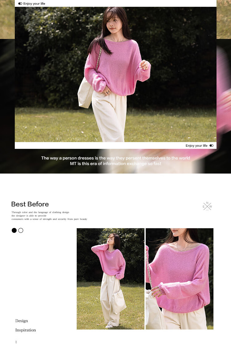 MT Japanese Soft Style Winter Simple Versatile Pullover Gentle Solid Color Long Sleeve Knit Sweater 2