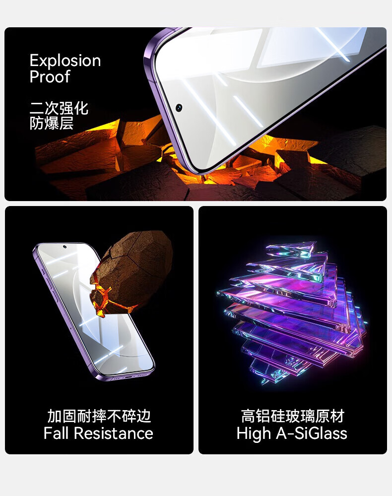 Baouzou [Dust-Free Warehouse 2 Pieces - Damage Compensation] Compatible with Honor 300 Tempered Glass Screen Protector Full-Screen HD Anti-Fingerprint Protective Film for Honor 300 Phone 1