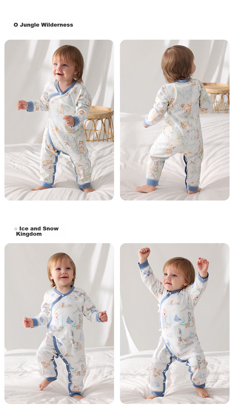Beitaisi Baby Clothes, All-Season Onesie, Long-Sleeve, Pure Cotton, Soft, Newborn Infant Belly Protection, Anti-Cold, Baby Romper, Crawling Suit 13