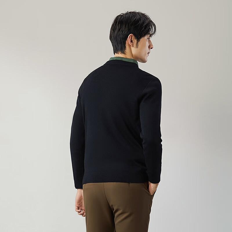 SEVEN Anti-Static Machine Washable Men's Sweater Spring Autumn Crew Neck Casual Warm Multi-Color Knitwear