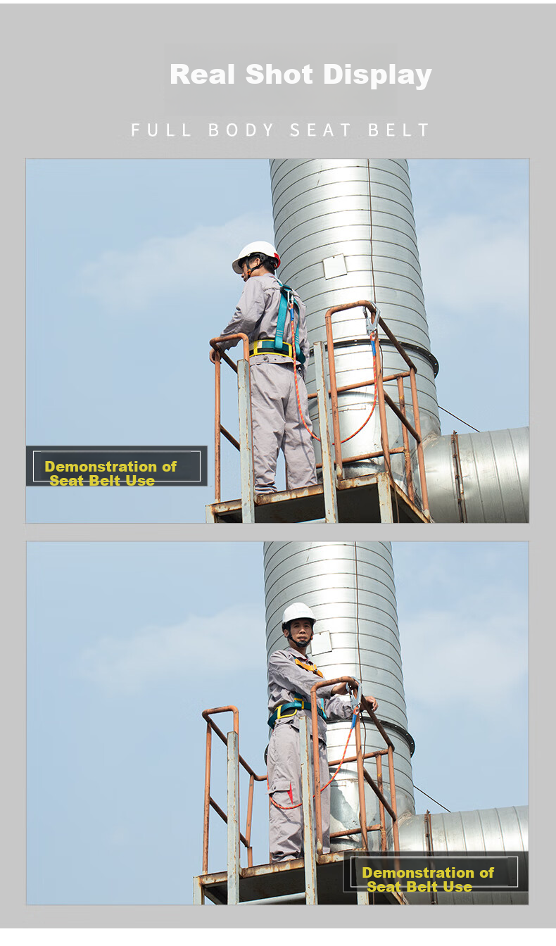 SHANDUAO Three-Point Safety Harness, AD8901 Single Large Hook, 1.8 Meters, Fall Protection for Working at Height, New National Standard 7