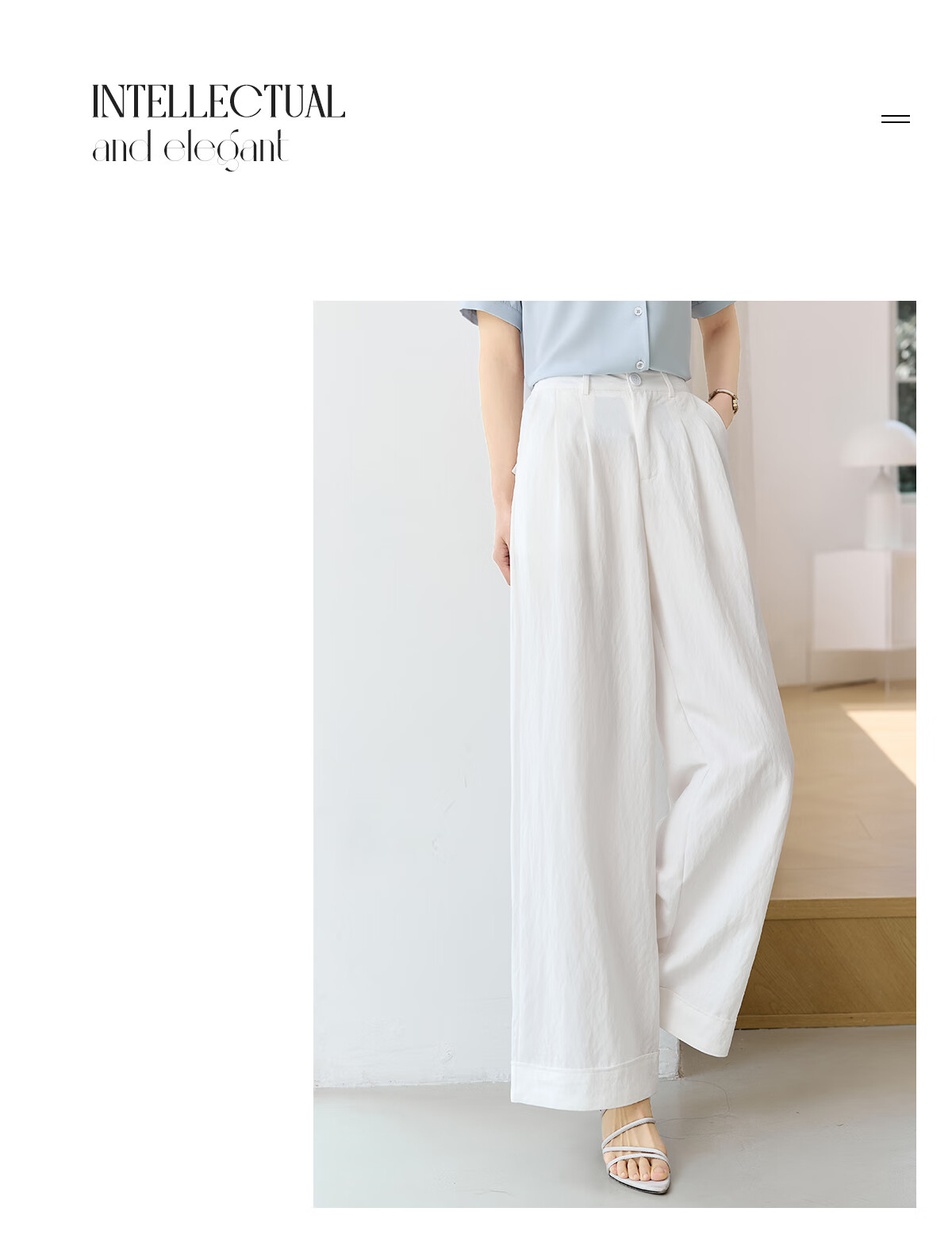 Chushen Spring And Summer Wide-Leg Pants for Women, High-Waisted, Height-Increasing, Straight-Leg, Loose-Fitting, Slimming, Relaxed Casual Long Pants S52X062 20