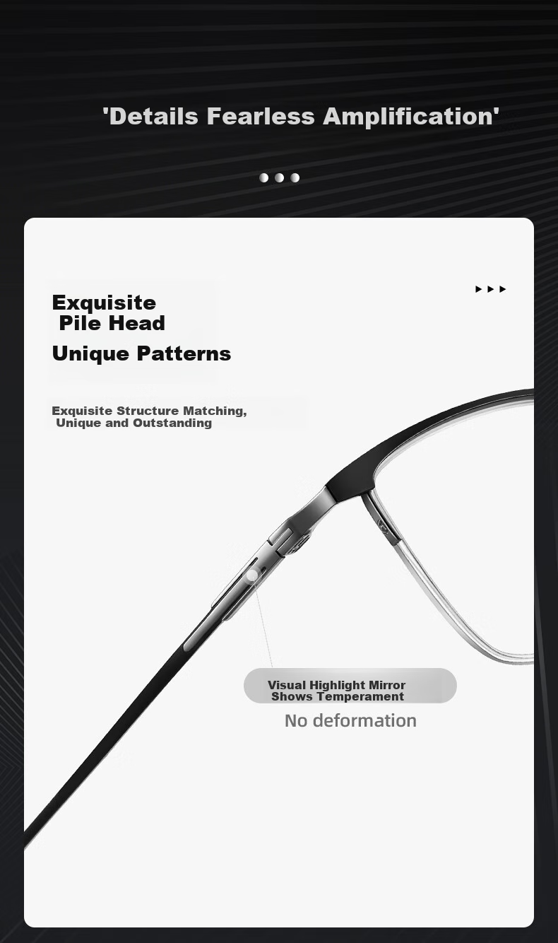 CAPONI Japanese Imported Pure Titanium Reading Glasses for Men And Women, Bifocal Ultra-Light Semi-Rimless Anti-Blue Light Auto-Focus Driving Walking Glasses 6