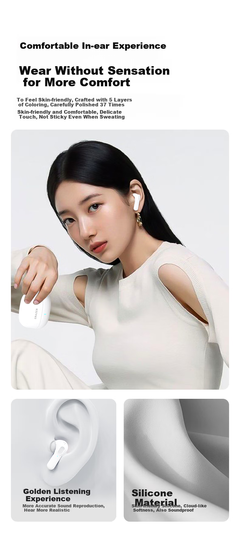 Lenovo Invests in Brand Yinengzhe In-Ear Headphones, Bluetooth Earphones for Music, Sports, Cycling, Online Classes, And Gaming, Compatible with Bluetooth 5.4, Suitable for Apple, Huawei, Xiaomi Phones, Gift 3