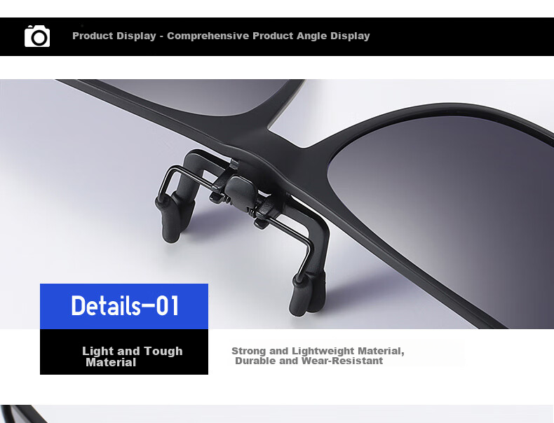 GOGOSOON Myopia Glasses And Sunglasses Clip-On, Ultra-Light Invisible Clip-On Polarized Glasses for Men And Women, Specially Designed for Driving, Men's GM Sunglasses 26