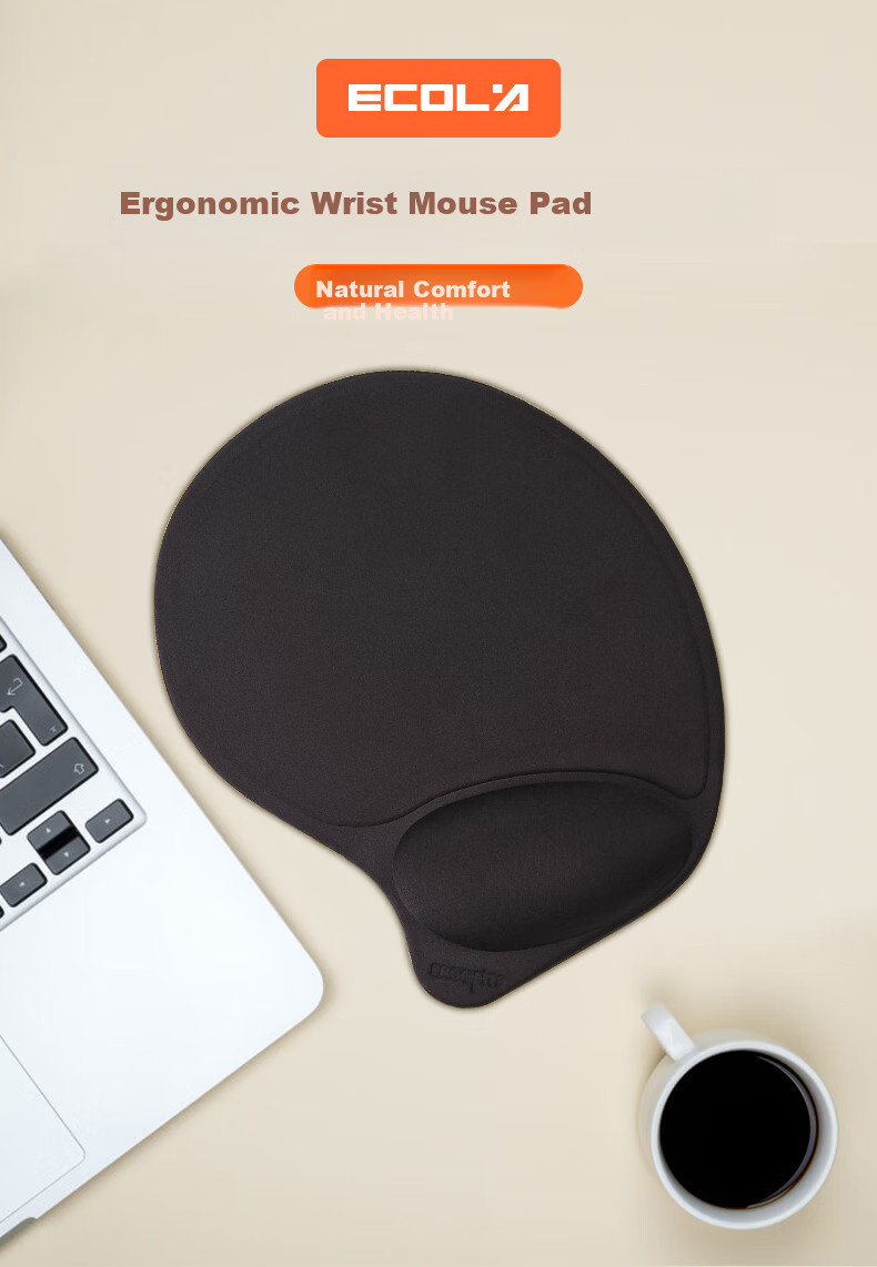 ECOLA Extra Large Mouse Pad, Thick Warm Hand Rest Mat for Gaming, Office, Laptop And Desktop Computer Use, Black Desk Pad 1